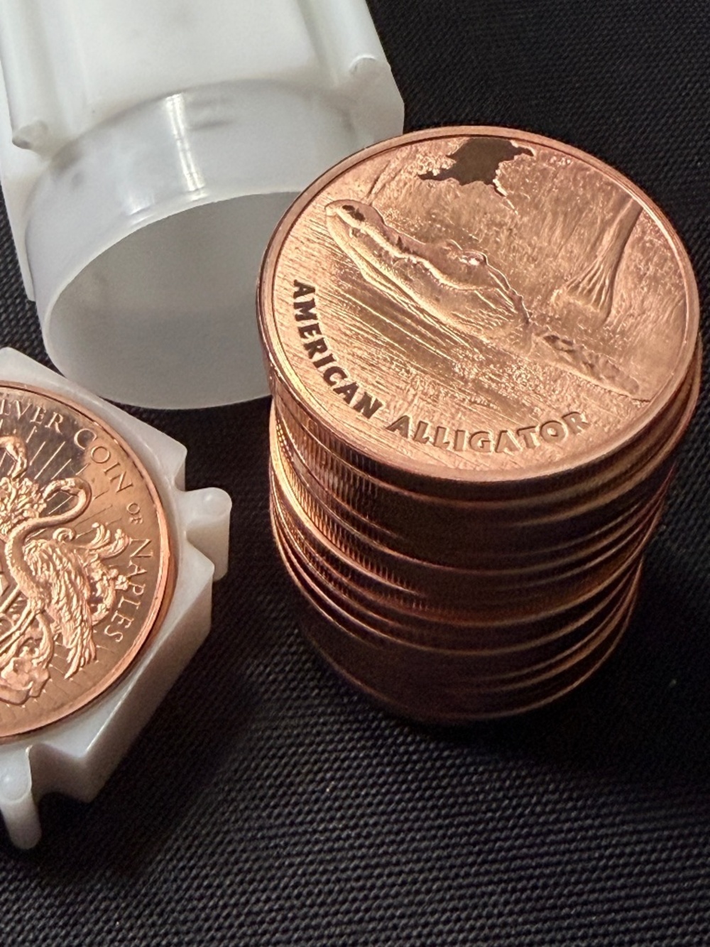 1 oz Copper Rounds .999 Fine American Alligator Wildlife Design Qty Available